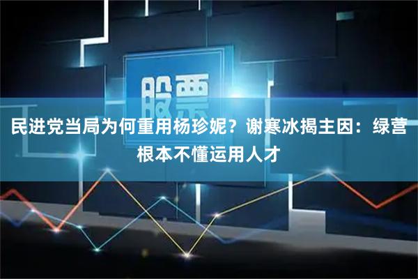 民进党当局为何重用杨珍妮？谢寒冰揭主因：绿营根本不懂运用人才